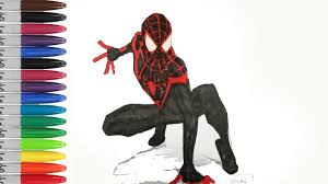 Each scene is based on the spiderverse comic book storyline. Spiderman Miles Morales Young Style Coloring Pages Sailany Coloring Kids Youtube