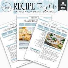 Home & family's holiday cookbook. Editable Recipe Template Recipe Binder Printable Cookbook Etsy Recipe Template Recipe Book Templates Cookbook Template