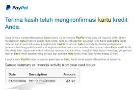 Mengapa akun paypal harus diverifikasi? Verifikasi Paypal Dengan Kartu Debit Atm Debit Card Bank Lokal Indonesia Amirz123