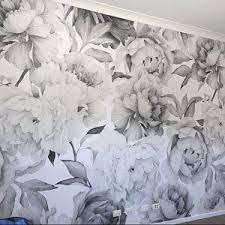 Black And White Floral Wallpaper Peel And Stick Removable Wallpaper Self Adhesive Wallpaper Gold And Black Etsy Mural Wallpaper Removable Wallpaper Floral Wallpaper