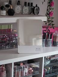 Product name set of 2 rikki white & brushed steel bar stools. Glamcor Riki Skinny Mirror Review Laura Louise Makeup Beauty