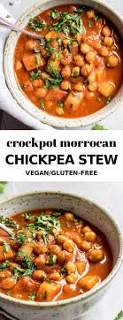 Crockpot Moroccan Chickpea Stew Recipe Vegan Crockpot Recipes Moroccan Stew Vegan Slow Cooker