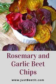 Rosemary And Garlic Beet Chips Just Beet It Beet Recipes Recipes Beet Chips