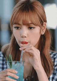 Just a comment lisa's eyes are brown not blue she just had contacts in the photo. Best Blackpink Lisa Cute Gifs Gfycat