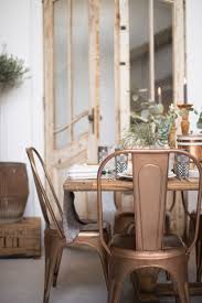 Cozy Thanksgiving Inspiration In Shades Of Copper And Blue Industrial Dining Chairs Home Decor Dining Chairs