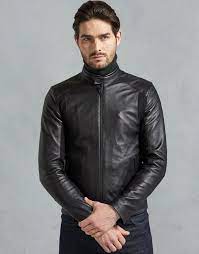 Belstaff X Mclaren 950 S001 Leather Jeans Men Men Fashion Casual Outfits Leather Jacket