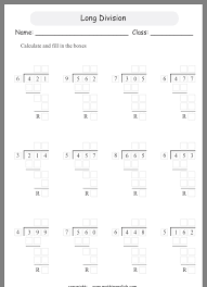Forth Grade Math Math Division Math Division Worksheets Math Drills