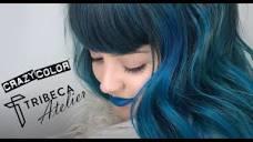Blue Jade Crazy Color Hair Tutorial with Tribeca Color salon - YouTube