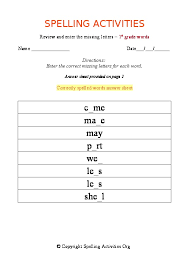 Get facts about the english alphabet, including the origin of the word alphabet and the name of the sentence that uses all its letters. 1st Grade Filling The Missing Letters Spelling Activities 1