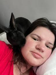 Bunny hat for dog sleep position