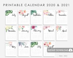 Printable Calendar 2020 2021 Calendar 2020 2021 Printable Etsy In 2020 Printable Desk Calendar Printable Calendar 2020 Printable Calendar