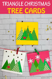 Christmas is a time for giving and often homemade gifts are favorites among family and friends. Triangle Christmas Tree Cards Kids Can Make Christmas Tree Template