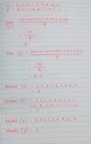 Semoga bisa menambah pengetahuan dan bermanfaat ya. Tentukan Mean Median Modus Dari Setiap Data Berikut X 2 3 4 5 6 7 8 9 10 Dan F 2 5 5 4 6 5 4 5 3 Brainly Co Id