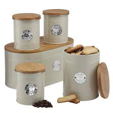 What to do with a sugar creamer set? Cooks Professional Kitchen Storage Canister Set 5 Piece Tin Containers For Tea Coffee Sugar Biscuits Bread With Silver Detailing Cream Buy Online In Mauritius At Mauritius Desertcart Com Productid 175046575