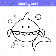 Select from 35602 printable crafts of cartoons, nature, animals, bible and many more. Baby Shark And Bubbles Page For Coloring Simple Coloring For Royalty Free Cliparts Vectors And Stock Illustration Image 131902255