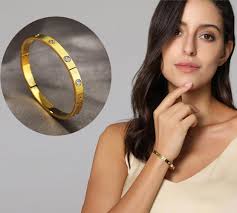 Amazon.com: A D. ALLEN & DANMI. 18 K Gold Plated Love Bangle Bracelet  Natural Stone Agate Bracelet Stainless Steel Bangle Set for Love (2 Sests  (Colored Stone)) : Clothing, Shoes & Jewelry