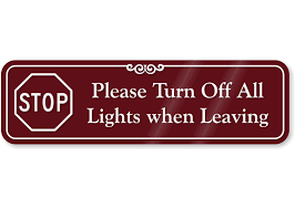 Image result for turn off the light sign