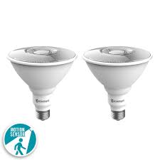 The downside is that led security lights are often dimmer, which can be a. Ecosmart 120 Watt Equivalent Par38 Led Motion Sensor Flood Light Bulb Daylight 2 Pack 1003032303 The Home Depot