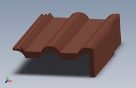 Tuile De Rive Droite Double Romane Beton 3d Cad Model Library Grabcad