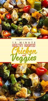 15 Minute Healthy Roasted Chicken And Veggies Weightwatchers Weight W Chicken And Roasted Veggies Vegetable Crockpot Recipes Chicken Crockpot Recipes Healthy