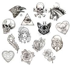 Tattoo Flash Small Drawings Art Tattoo Single Needle Tattoo