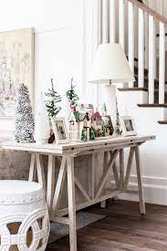 Drop Leaf Console Table Whitewashed Drop Leaf Console Table Drop Leaf Console Table Whitewash Christmas Interior Design Christmas Sofa Console Table Decorating