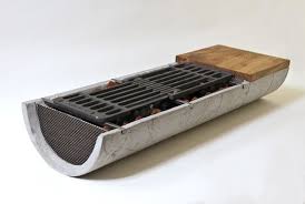Outdoor Tabletop Hibachi Concrete Diy Backyard Grilling Concrete Design