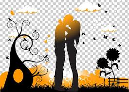 Man, woman, romantic, love, clouds, umbrella. Kiss Silhouette Couple Illustration Png Clipart Affectionate Couple Art Brand Computer Wallpaper Couple Free Png Download