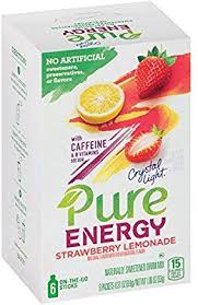 Amazon Com Crystal Light On The Go Pure Energy Strawberry Lemonade Drink Mix 6 Ct Grocery Go Strawberry Lemonade Citrus Drinks Strawberry Lemonade Drink