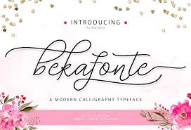Use it to personalize everything from wedding invitations to business cards. Bekafontescript Font