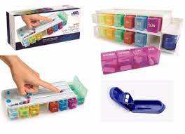 Medicine Weekly Storage Pill 7 Day Tablet Sorter Box Case Organizer And Cutter American Health Pill Organization