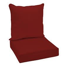 Garden Treasures Glenlee Solid Red Reversible Uv Protected Deep Seat Patio Chair Cushion Lowes Com Patio Seat Cushions Patio Cushions Deep Seating Chair
