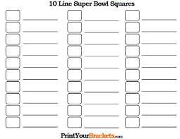 printable 10 line super bowl squares 10 box pool