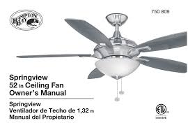 Hampton bay fans provide a large range of cooling air which gives proper living environment. Hampton Bay Springview Owner S Manual Pdf Download Manualslib