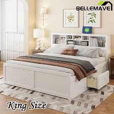 Bellemave King Size Wood Platform Bed