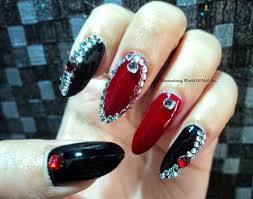 No worries, we've got you covered. Red And Black Bling Stiletto Nails Nail Art By Anubhooti Khanna Nailpolis Museum Of Nail Art