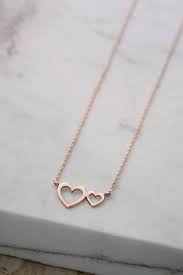 Double Heart Necklace Romantic Pendant 9k 14k 18k Rose Gold Etsy Double Heart Necklace Gold Necklace Rose Gold Necklace