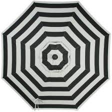 Black And White Striped Outdoor Umbrella With Lights Allen Roth 9 Ft Octagon Black And White Stripe With Brown Steel Frame Auto Tilt Market Patio Umbrella Lowes Com Patio Umbrella White Patio Furniture Outdoor Umbrella
