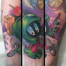 Marvin the martian is an extraterrestrial character from warner bros.' looney tunes and merrie melodies cartoons. 40 Marvin The Martian Tattoo Designs For Men Cartoon Ink Ideas
