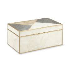 Geo Stone Inlay Box Small Decorative Boxes Stone Inlay Classic Home Decor