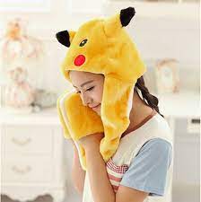 Pocket Monster Pikachu Hat Scarf And Gloves All In One For Girls Pikachu Hat Hat Scarf Pikachu