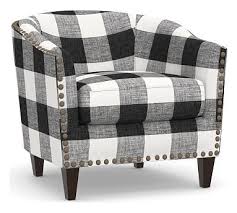 Black And White Plaid Chair Cushions Harlow Upholstered Armchair Upholstered Arm Chair Armchair Furniture