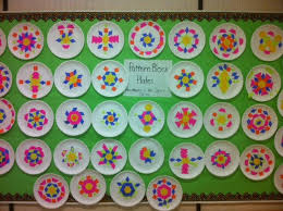 Pattern Block Plates Math Art Grade 2 Math Art Math Patterns Pattern Blocks