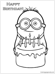 The site offers other activities for kids like photo cards, printable year calendar, halloween party, birthday invitation card, etc. Happy Birthday Minion Coloring Pages Cartoons Coloring Pages Coloring Pages For Kids And Adults