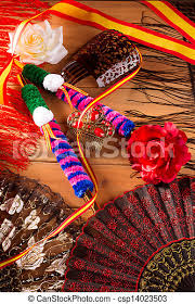 Bandera de españa), as it is defined in the spanish constitution of 1978, consists of three horizontal stripes: Espana Aus Spanien Mit Flagge Rose Fan Flamenco Kamm Espana Typisch Aus Spanien Mit Flagge Rose Fan Stierkampfer Und Canstock