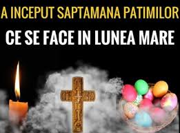 De asemenea, în această perioadă de smerenie și curățare spirituală se citește și o rugăciune specială (alcătuirea sfântului isaac sirul). SÄƒptÄƒmana Patimilor Ce Trebuie SÄƒ Faci In Lunea Mare Pentru Spor Si SÄƒnÄƒtate Cum Scapi De Relele Din CasÄƒ