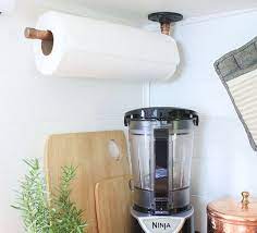 Here's our diy paper towel holder all finished and hanging up in our rv kitchen Rustic Modern Diy Paper Towel Holder Mountainmodernlife Com