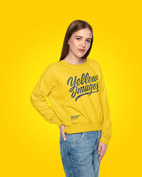 Download Girl In A Sweatshirt Mockup In Apparel Mockups On Yellow Images Object Mockups