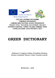 Nu uita sa te abonezi daca. Green Dictionary Final Common Product Of Comenius Project By Lucie Issuu