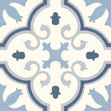 Der richtige bodenbelag für bad, küche und außenbereiche. Feinsteinzeugfliese Vintage Rivera Montecarlo 25 X 25 Cm Weiss Blau Grau Glasiert Bauhaus